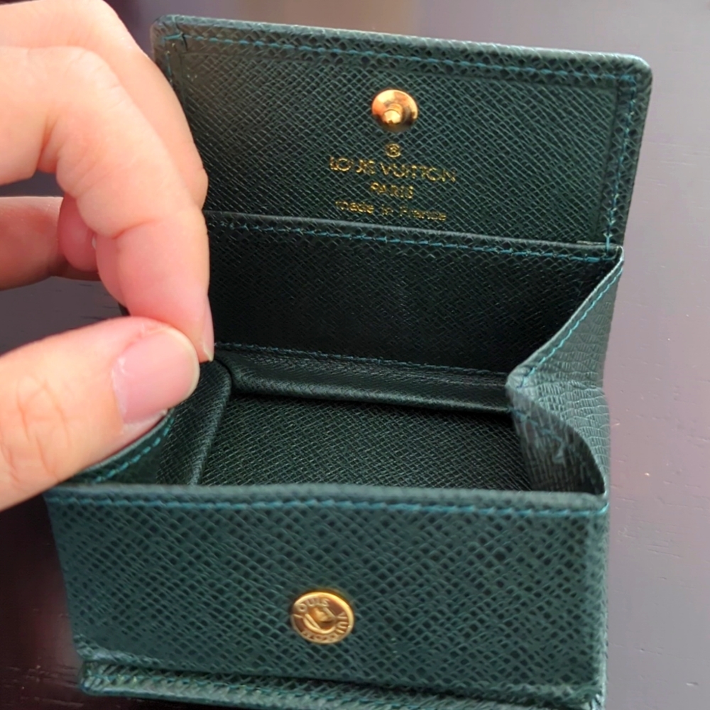Authentic Vintage Emerald Green Louis Vuitton coin purse